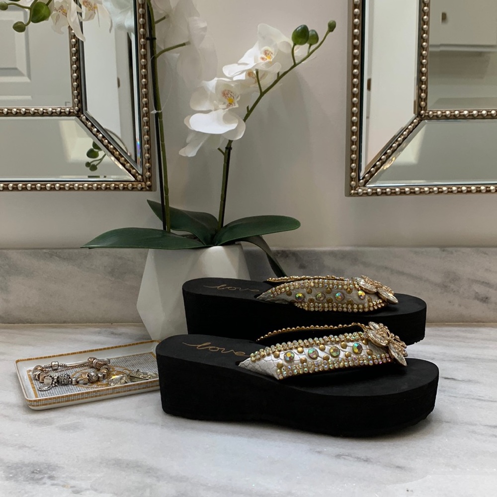 Bejeweled Platform Sandals